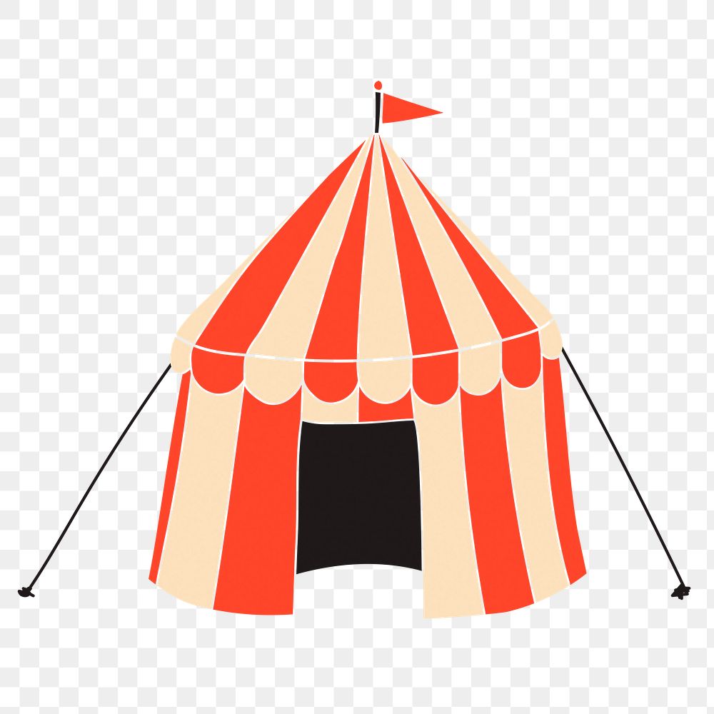 Png circus tent sticker, transparent background