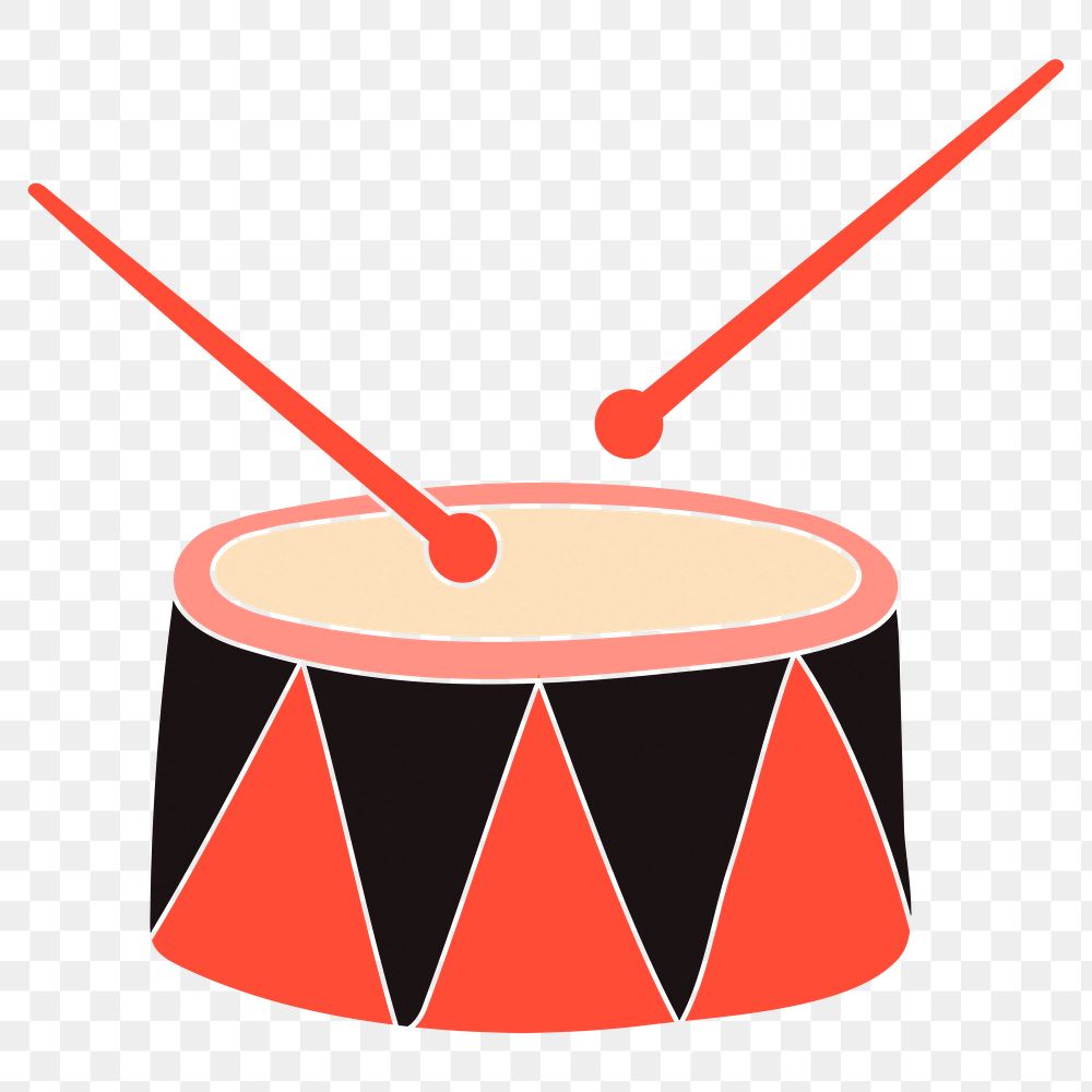 Circus drum png sticker, musical instruments, transparent background