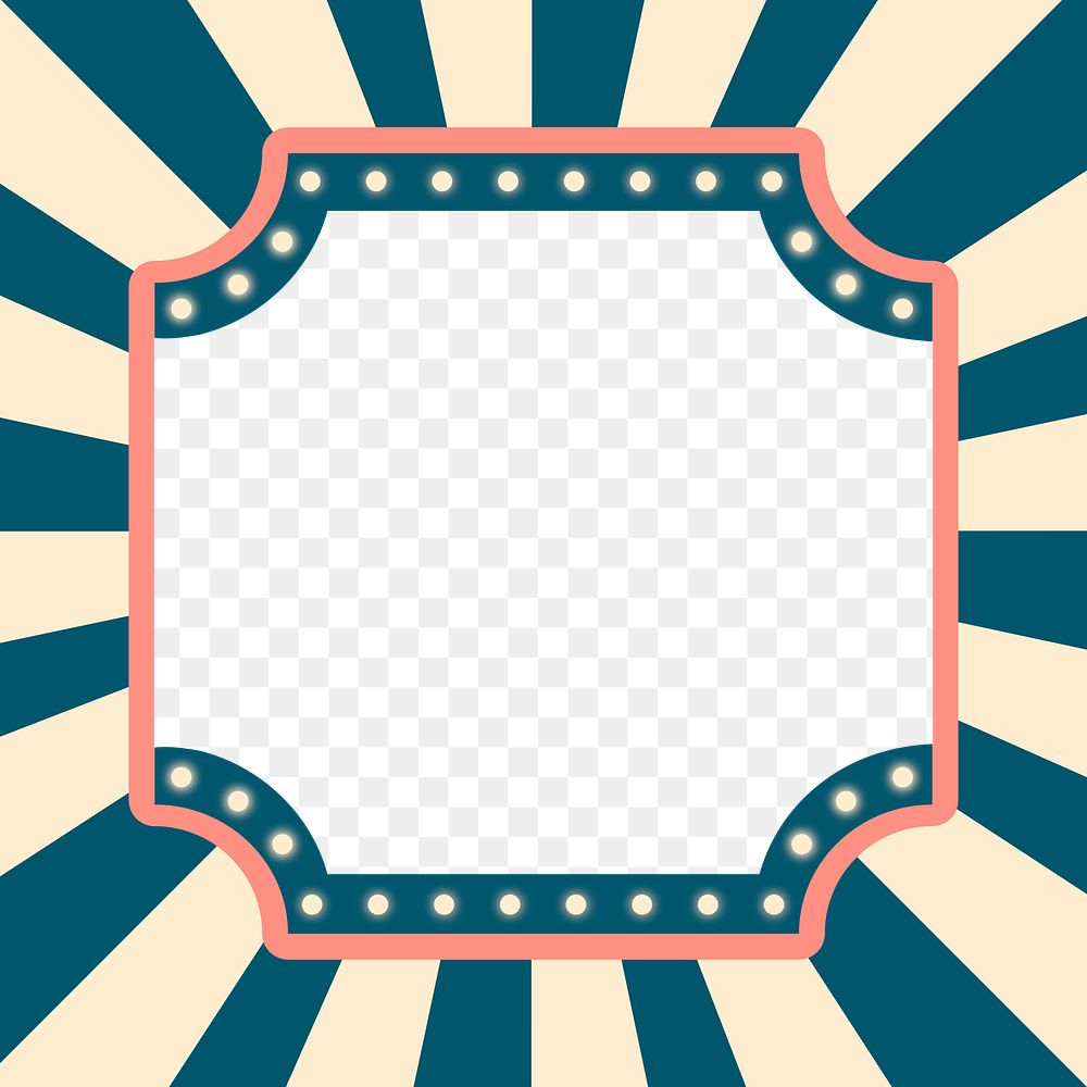 Circus green frame png, transparent background