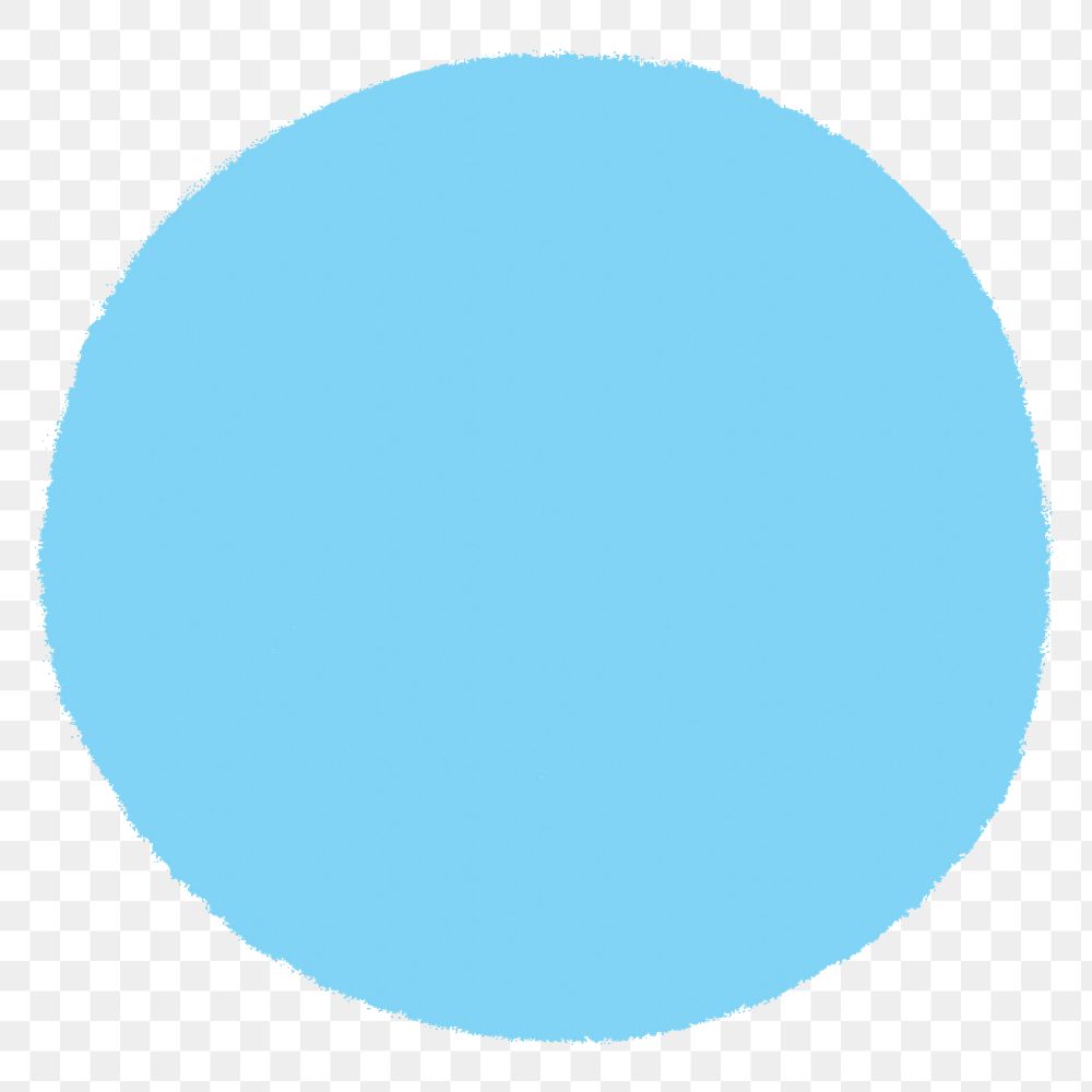 Round sticker png, blue design, transparent background