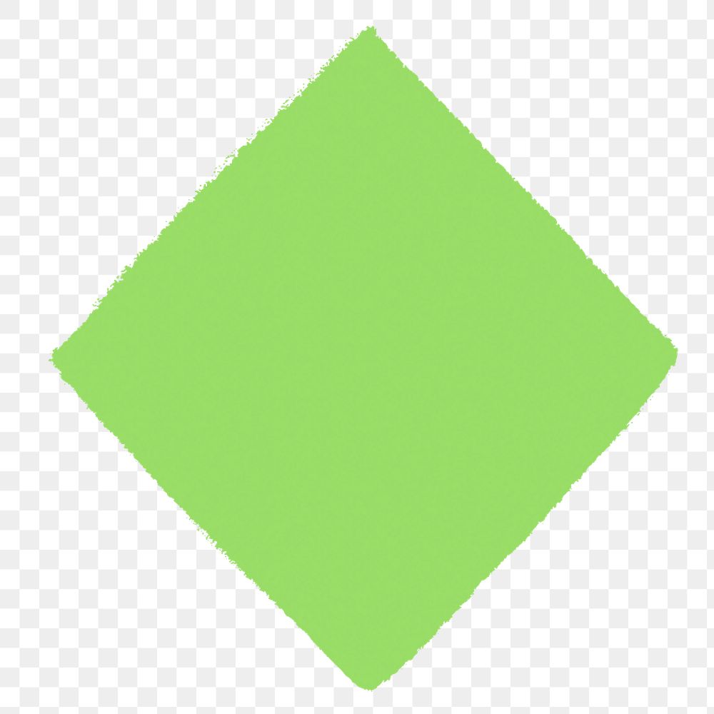 Green square png sticker, geometric shape, transparent background