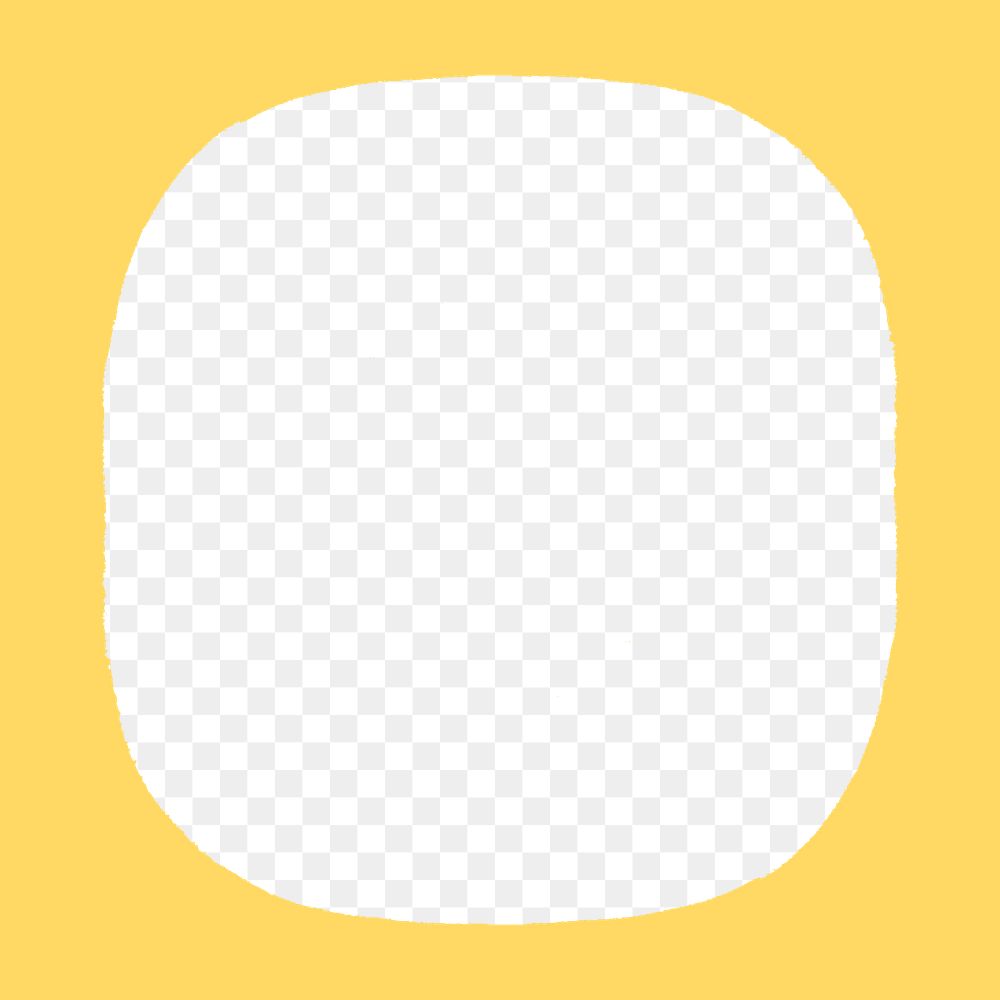 Frame png, yellow square design, transparent background