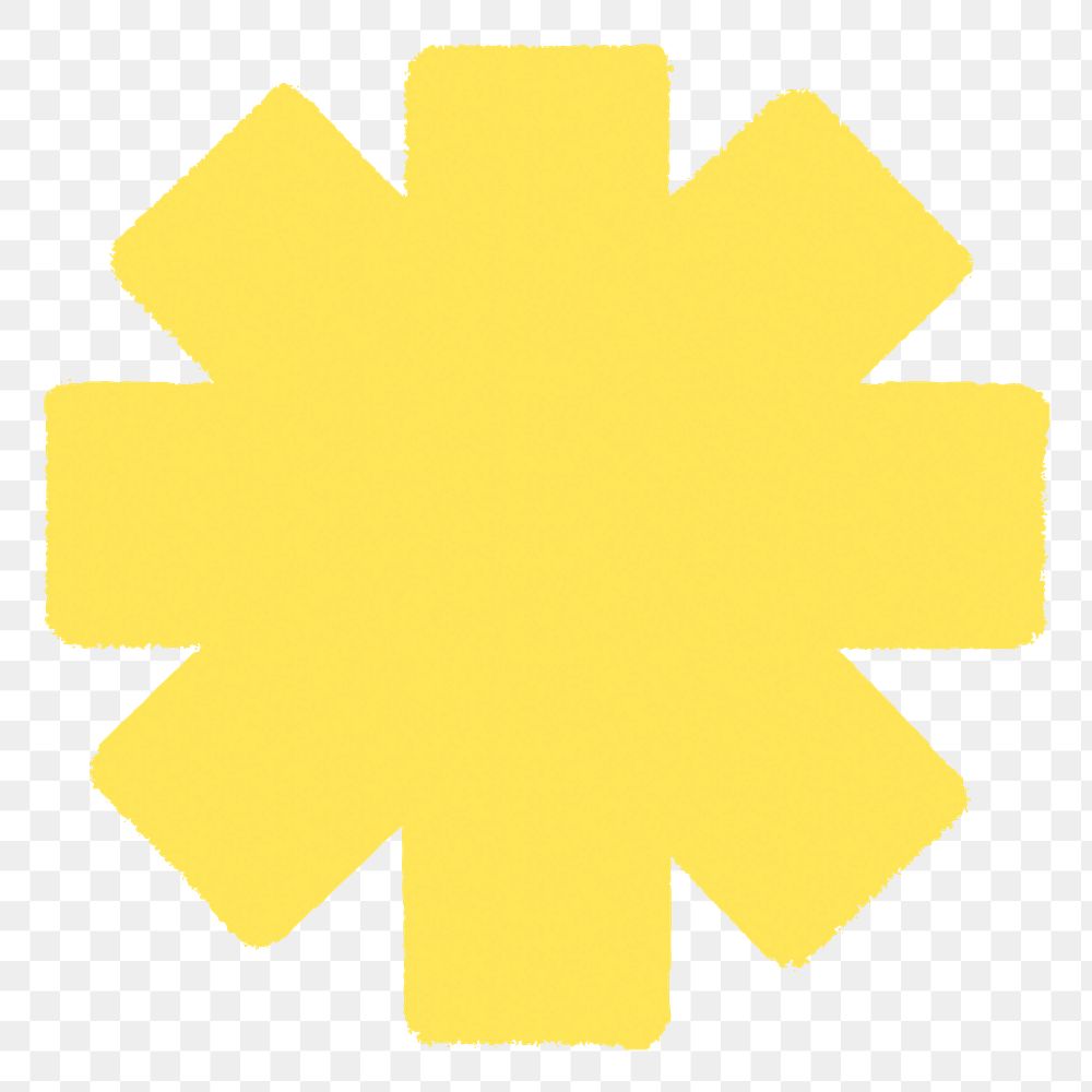 Yellow asterisk png sticker, transparent background