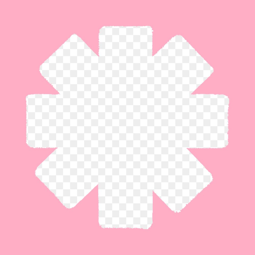PNG pink asterisk frame, transparent background
