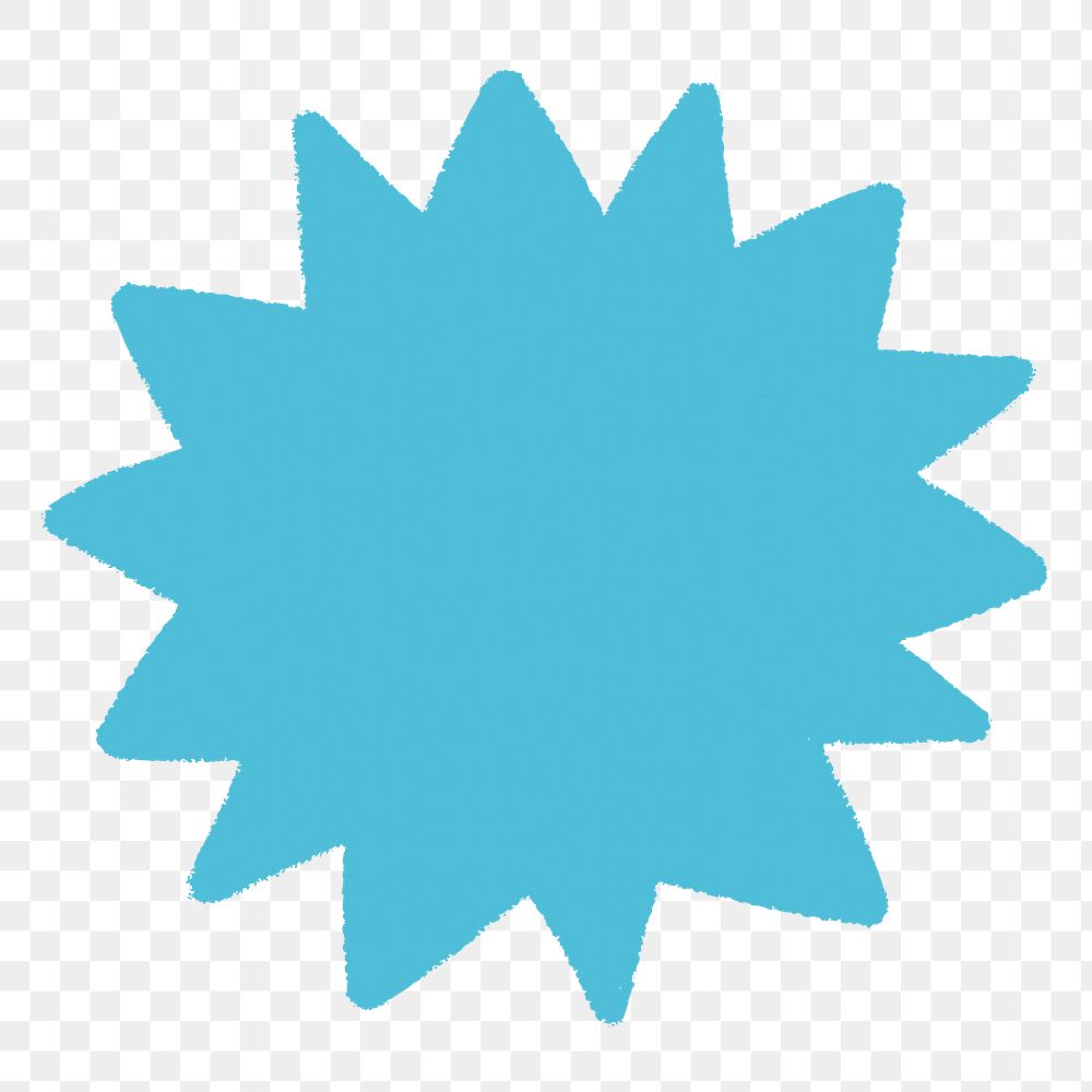 Blue starburst png sticker, transparent background