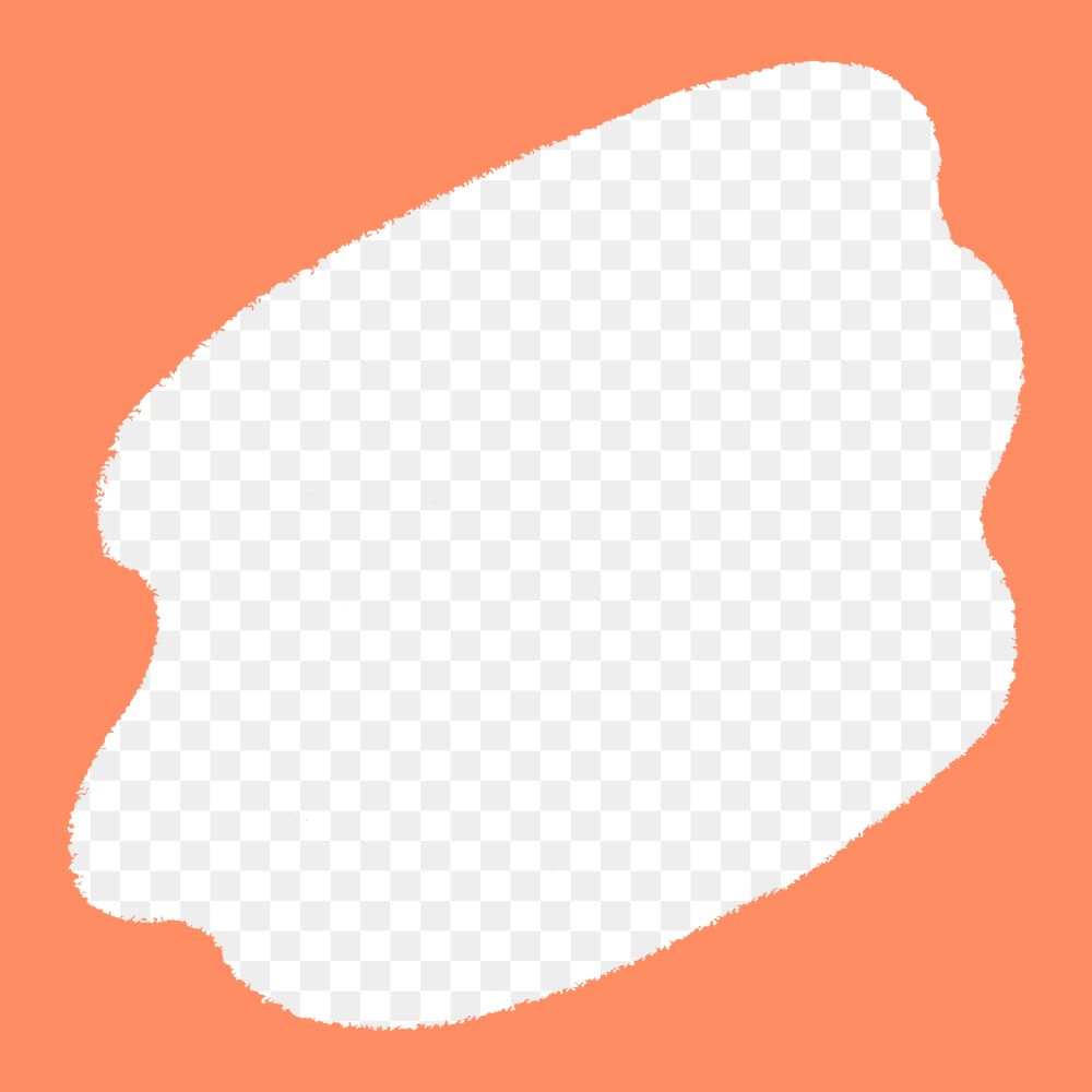 PNG orange blob frame, transparent background