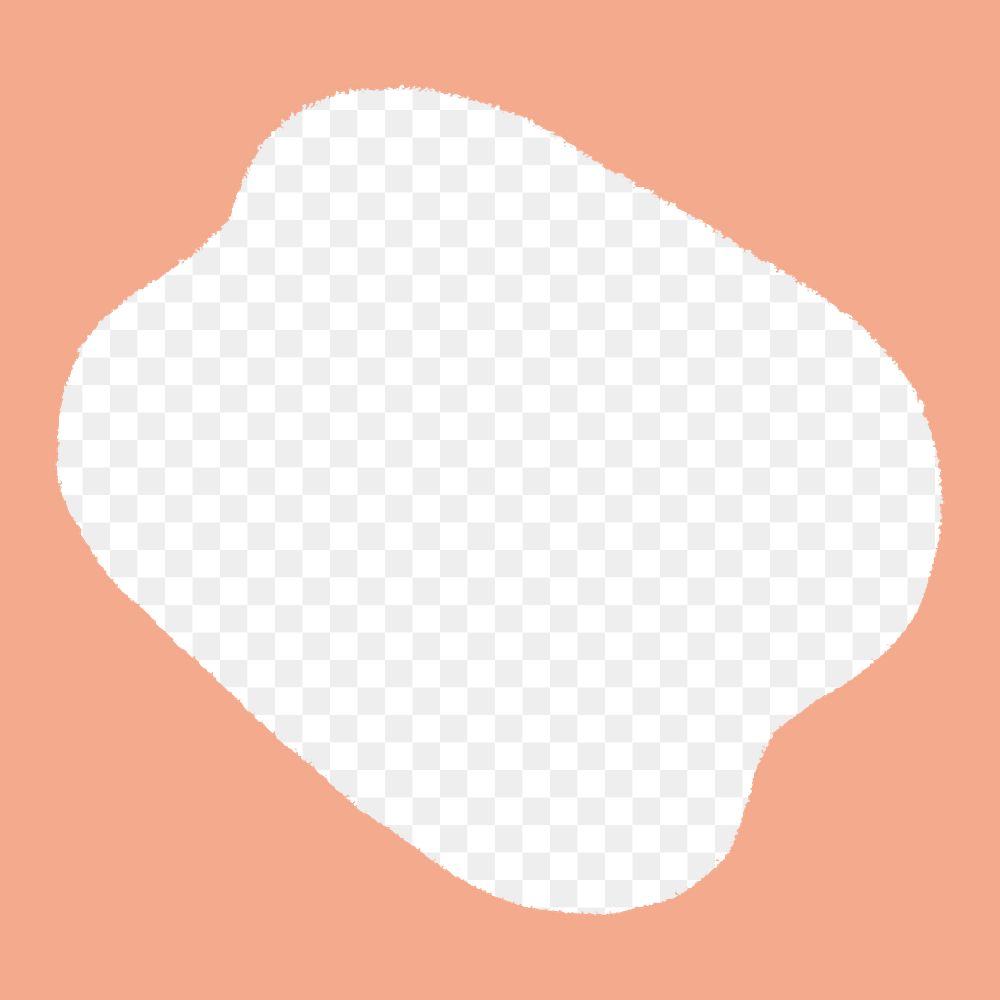 Frame png, orange blob shape design, transparent background