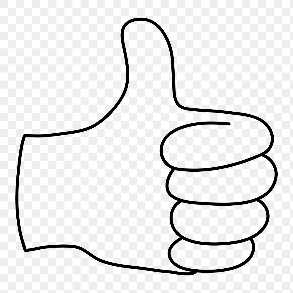 Thumbs up png sticker, hand gesture collage element on transparent background