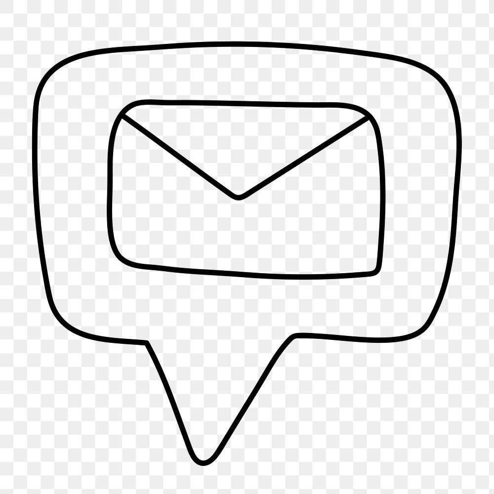 Envelope png sticker, email, message symbol for social media on transparent background