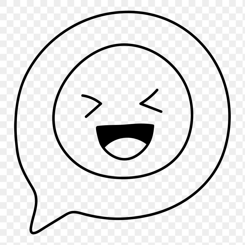Smiling emoticon png sticker, facial expression clipart on transparent background