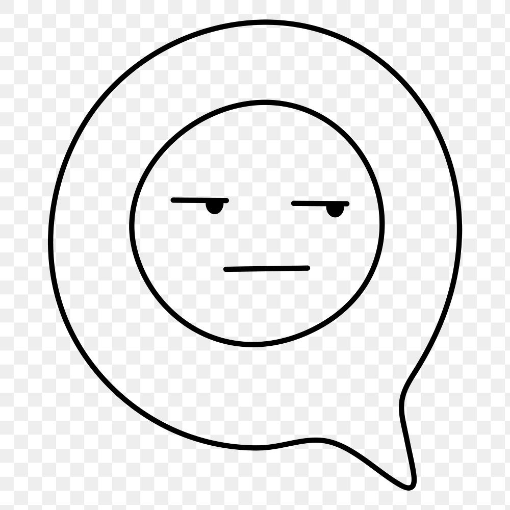 Annoyed face png sticker, social media emoticon on transparent background