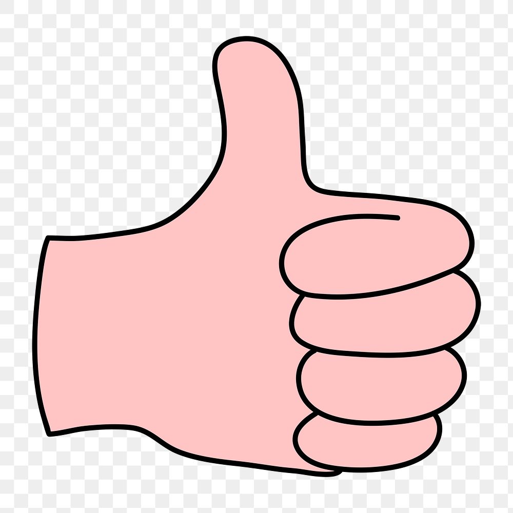 Thumbs up png sticker, hand gesture collage element on transparent background