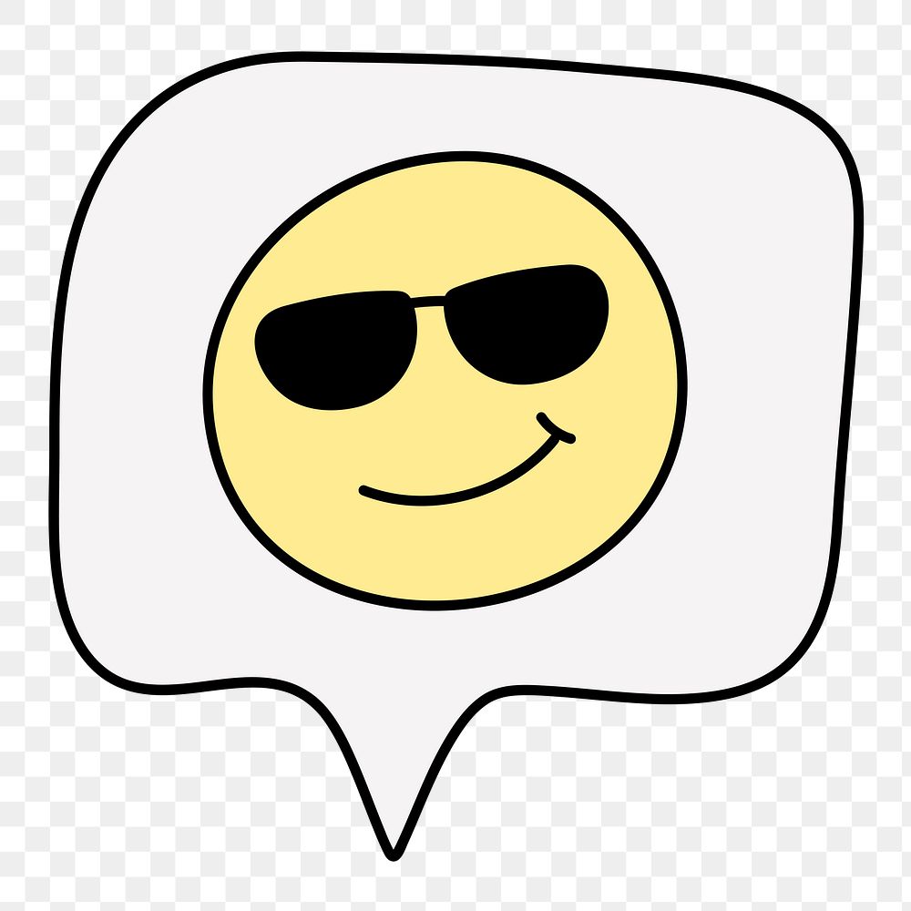 Smirk png emoticon sticker, facial expression doodle on transparent background