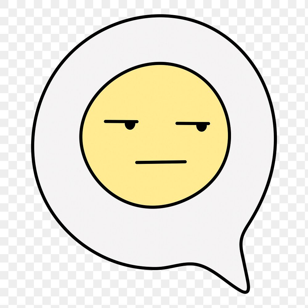 Annoyed face png sticker, social media emoticon on transparent background