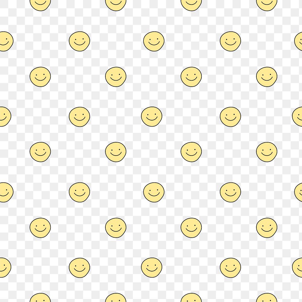 Smiling face png pattern background, cute doodle design