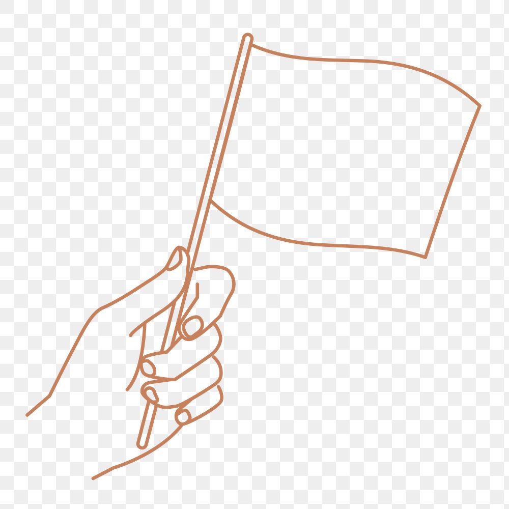 Hand png waving flag clipart, activism collage element