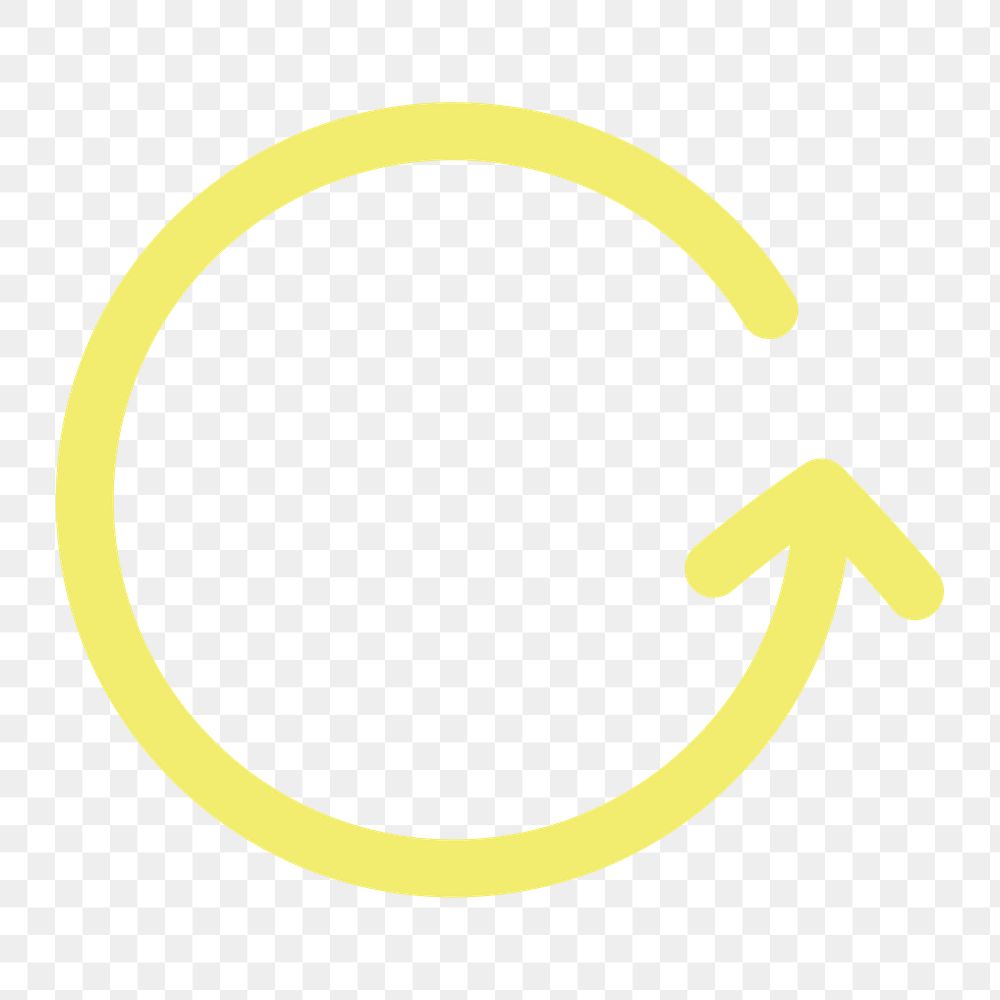 Yellow arrow png arrow sticker, cute minimal doodle design, transparent background