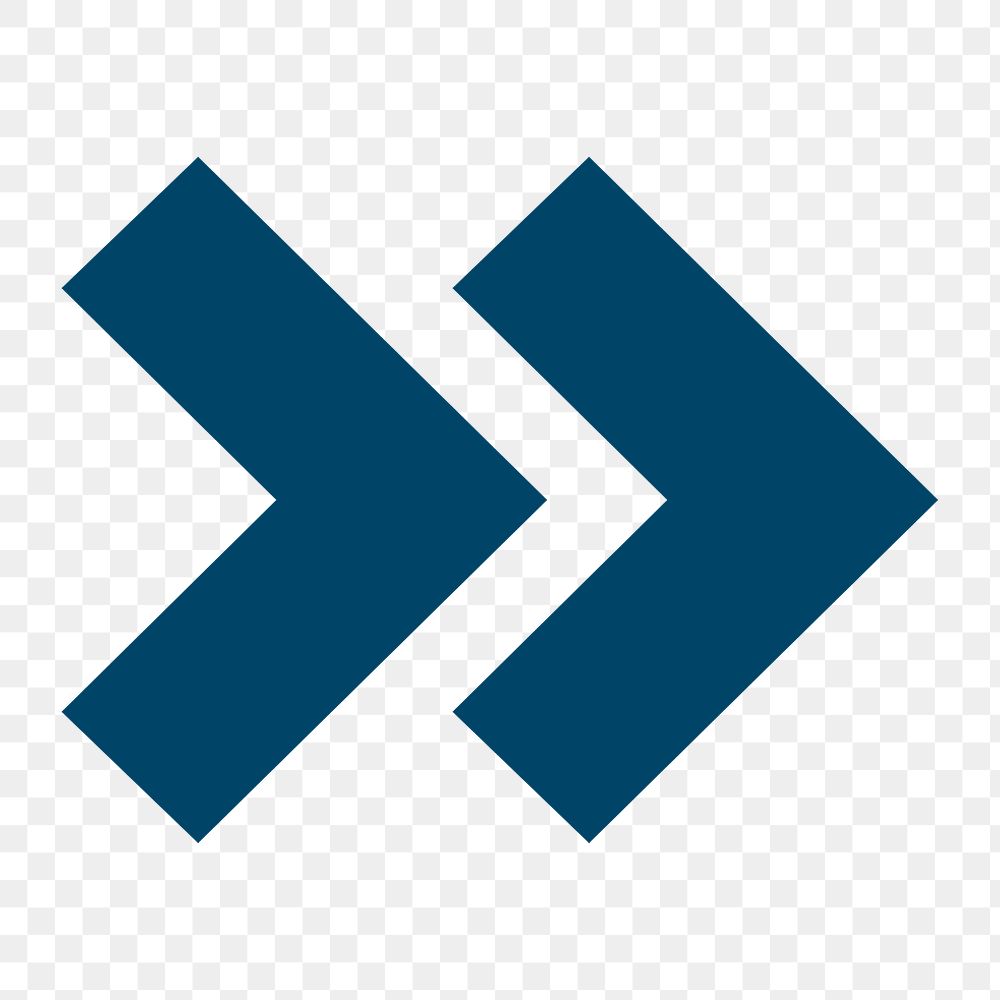 Blue arrow png sticker, minimal design, transparent background