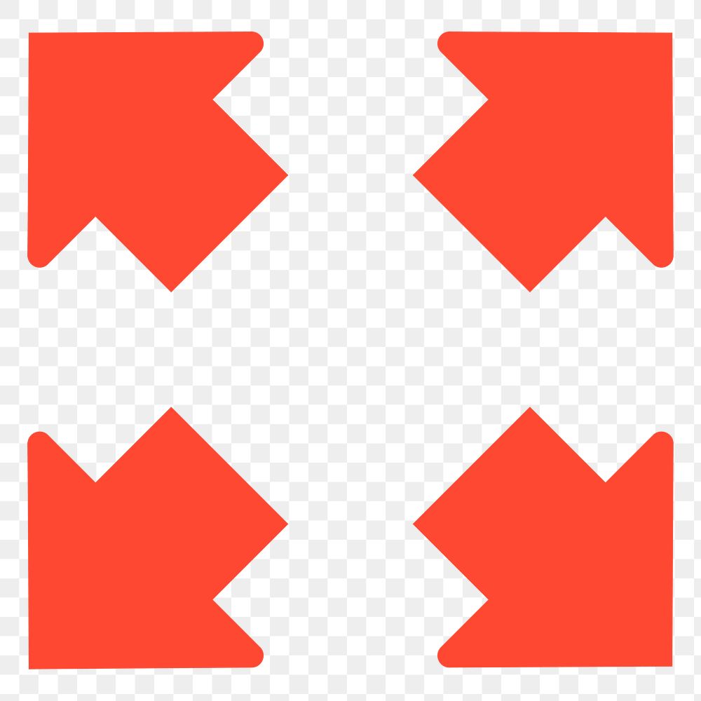 Orange arrow png arrow sticker, minimal design, transparent background