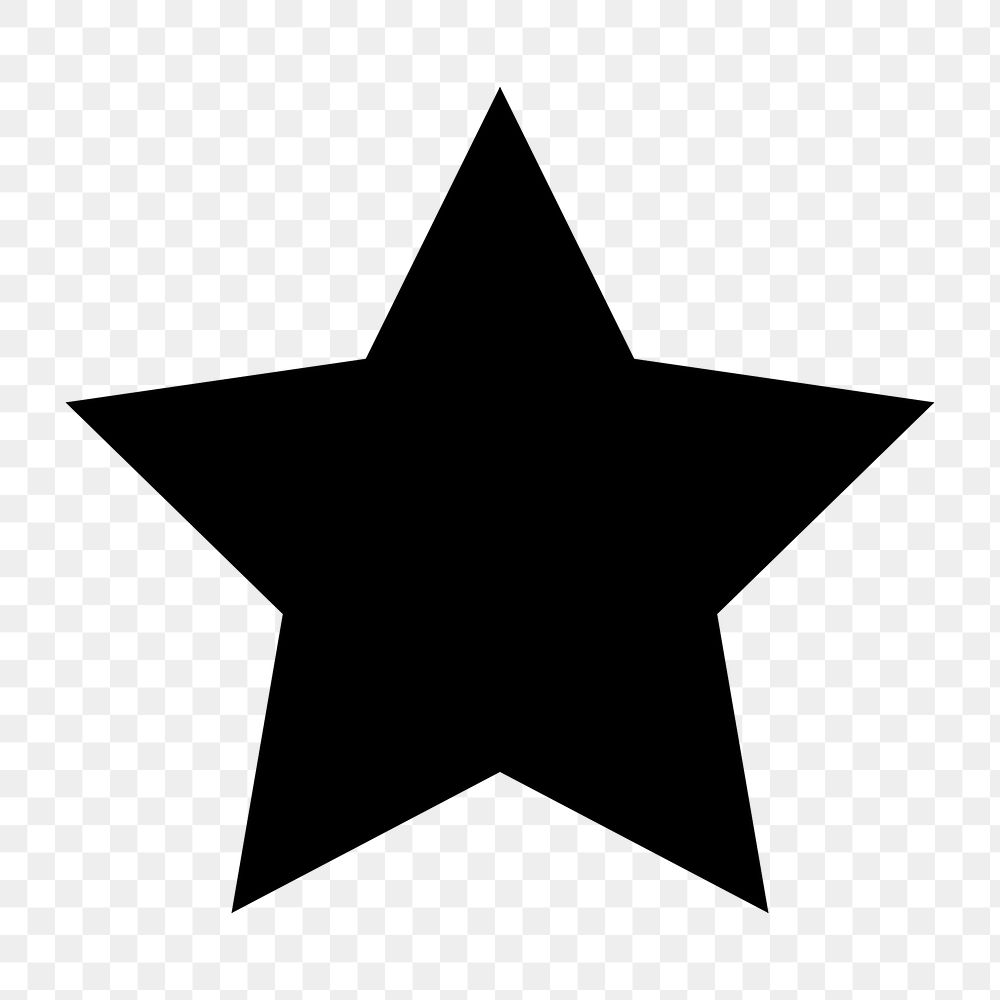 Black star png sticker, basic design, transparent background