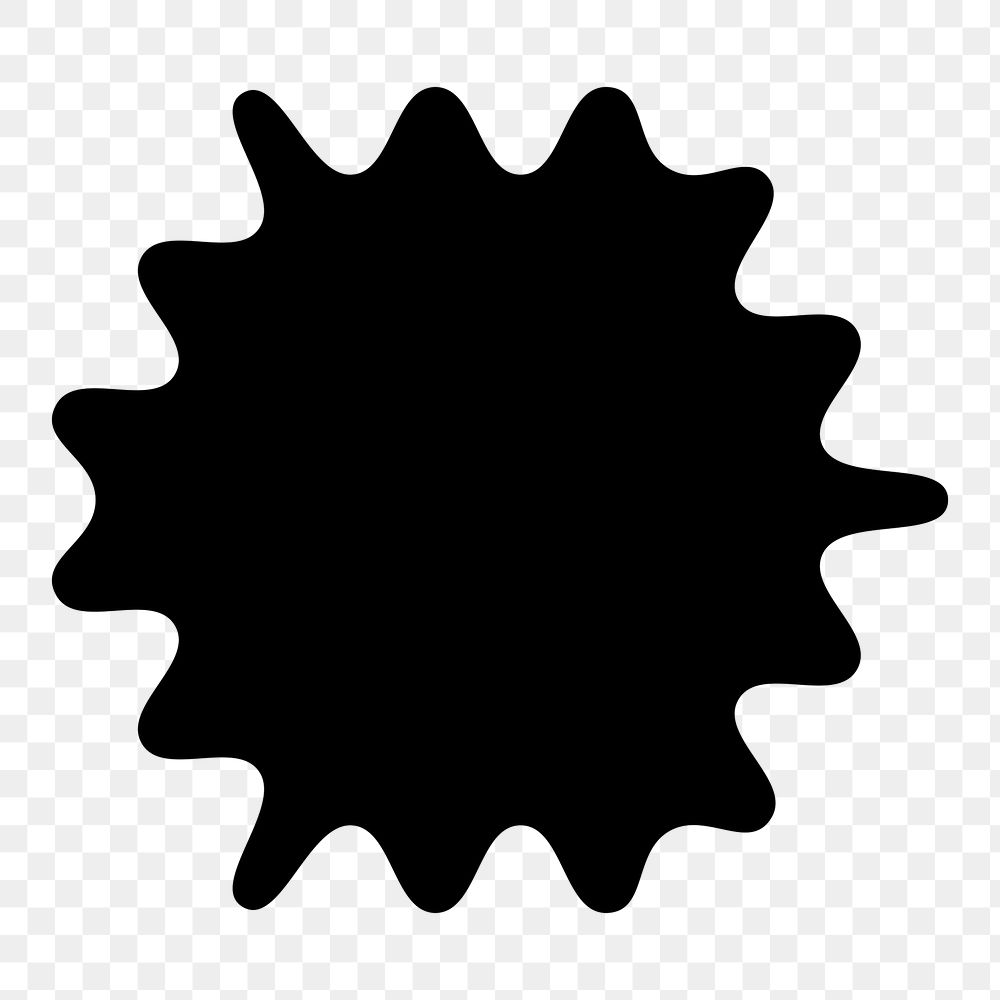 Starburst png sticker, simple black design shape, transparent background