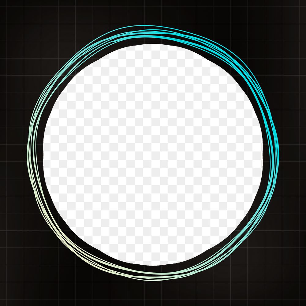 Black png circle frame, basic shape design, transparent background