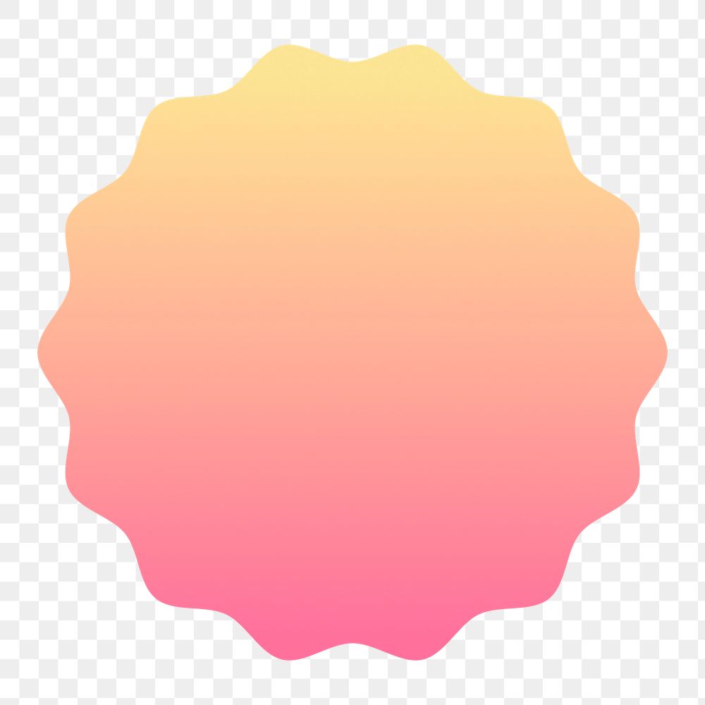 Color gradient png sticker flat graphic pointed circle simple shape design, transparent background