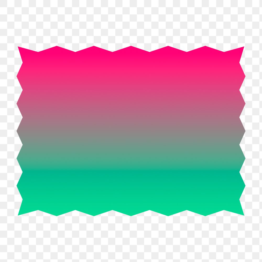 Color gradient png sticker, flat graphic pointed rectangle simple shape design, transparent background