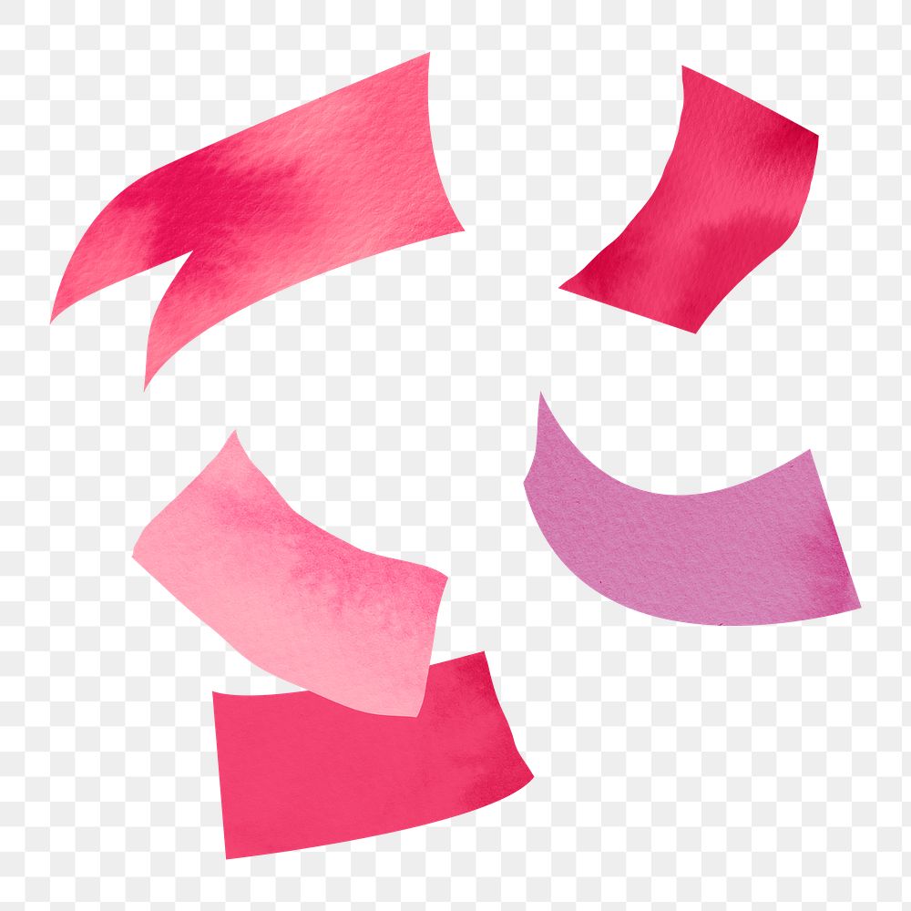 Confetti png element, pink design, transparent background