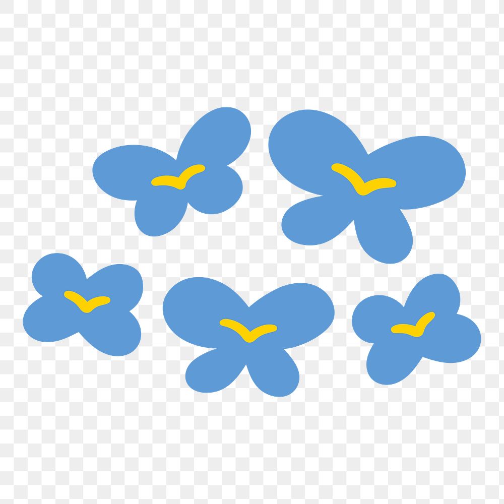 Blue butterflies png sticker, transparent background