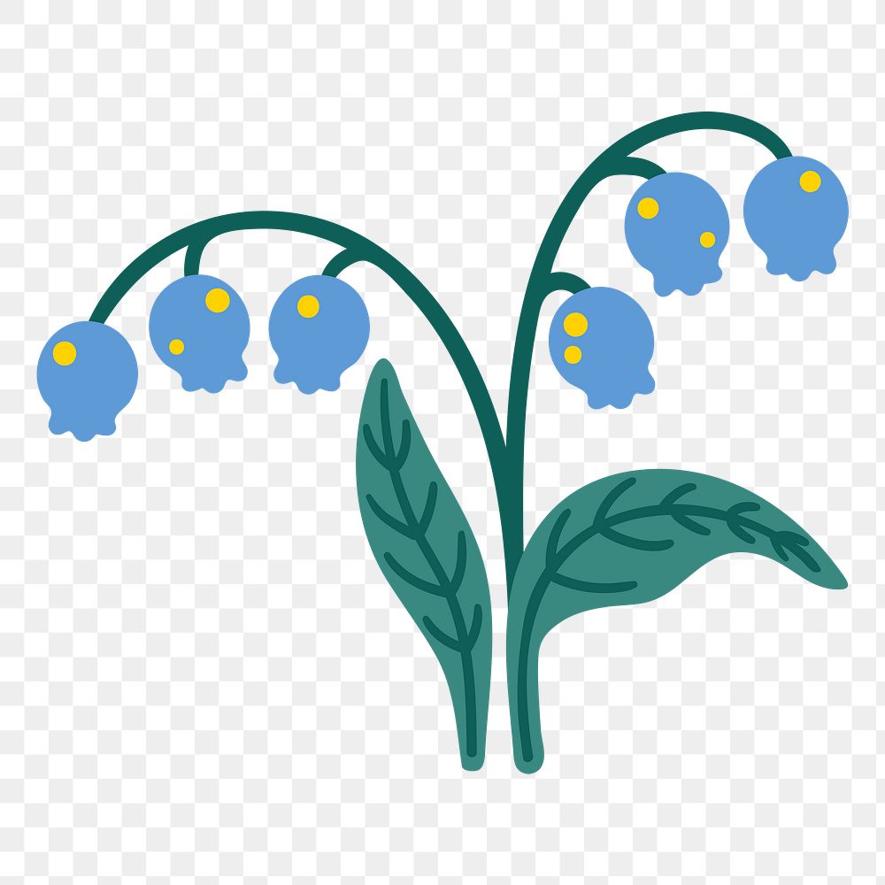 Blue flower png sticker, transparent background