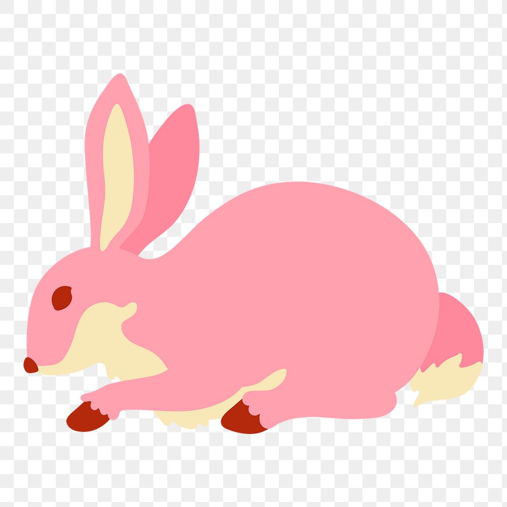 Cute rabbit png sticker, animal illustration, transparent background