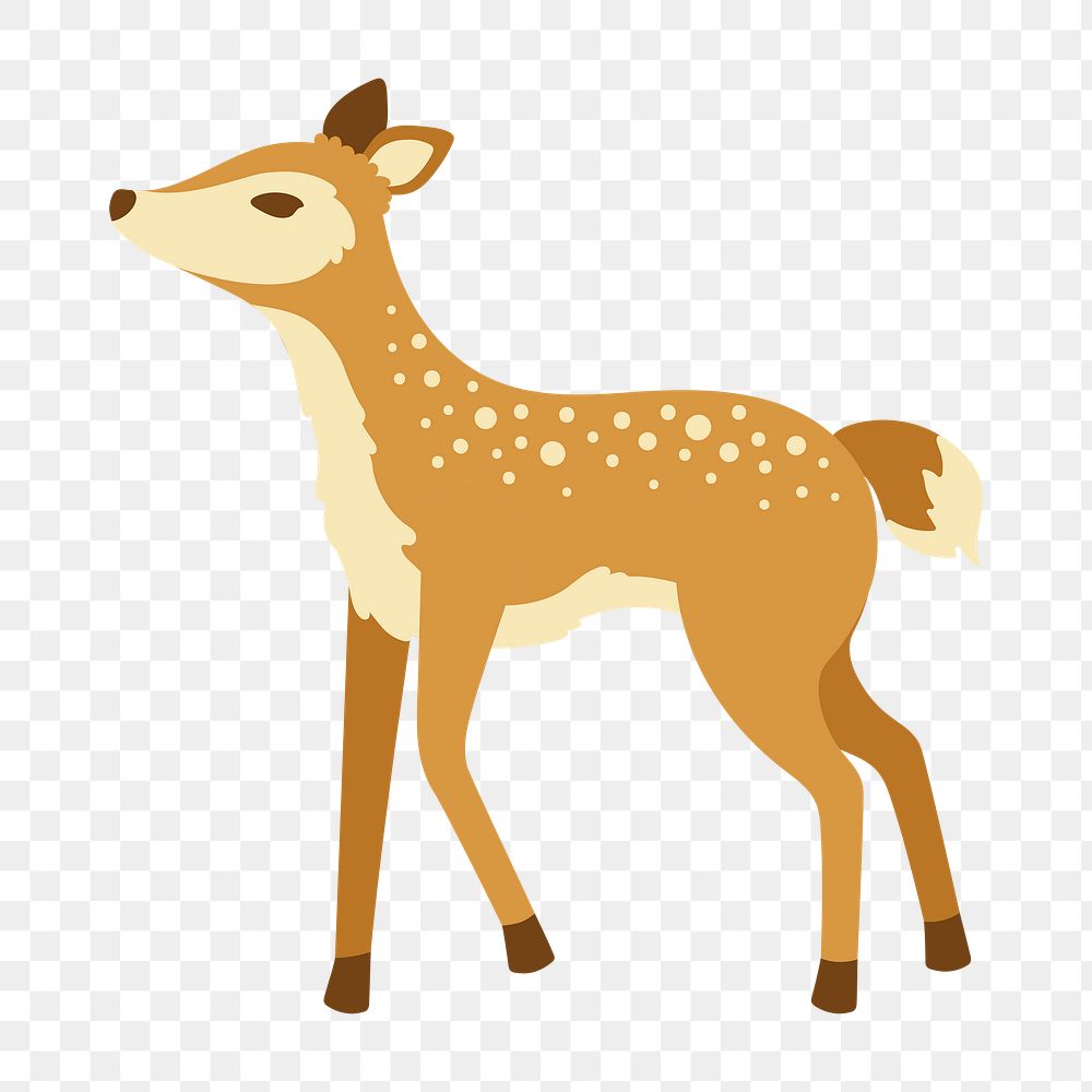 Cute deer png sticker, animal illustration, transparent background