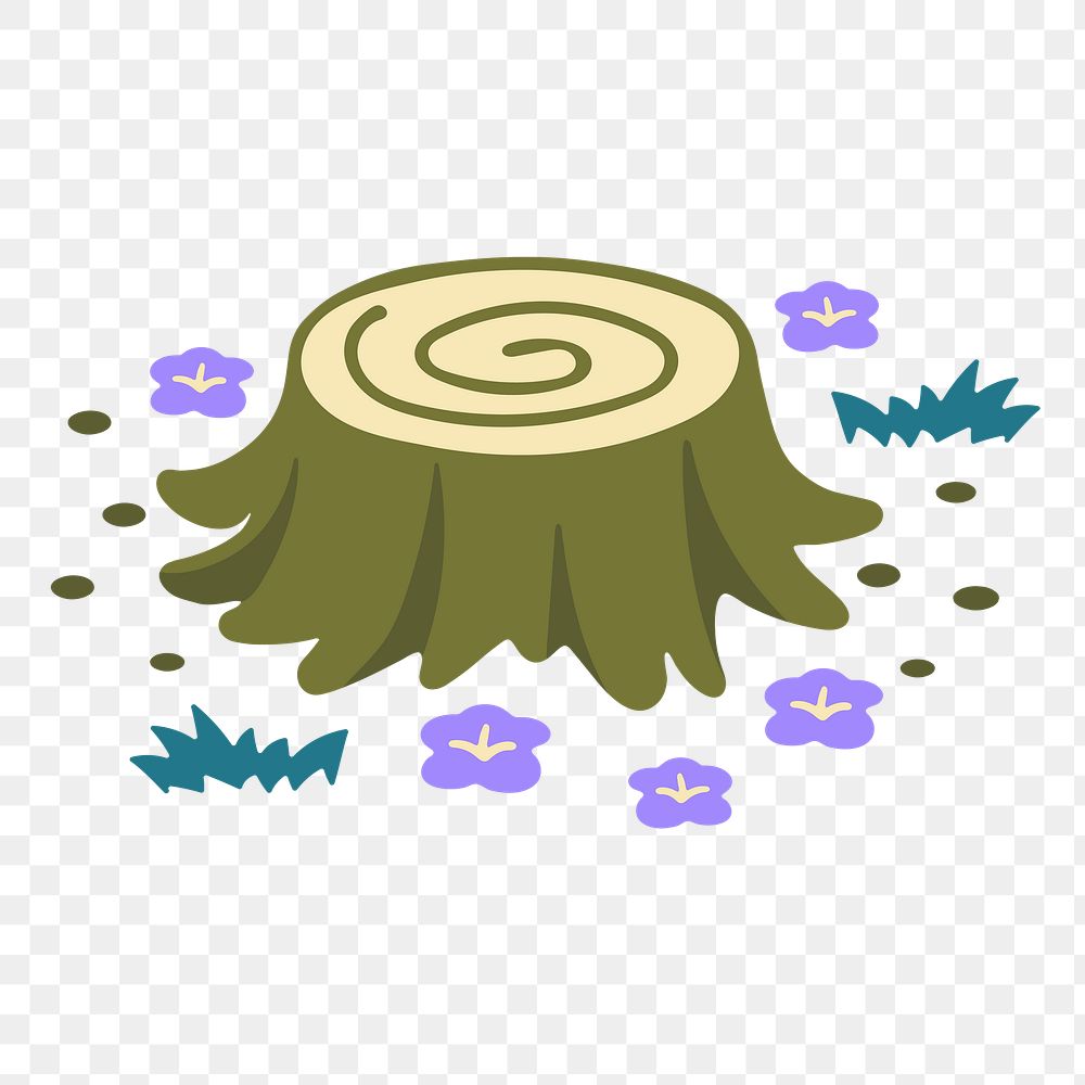 Tree trunk png sticker, nature illustration, transparent background