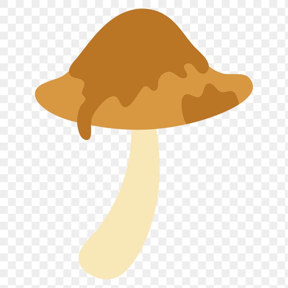 Brown mushroom png sticker, nature illustration, transparent background