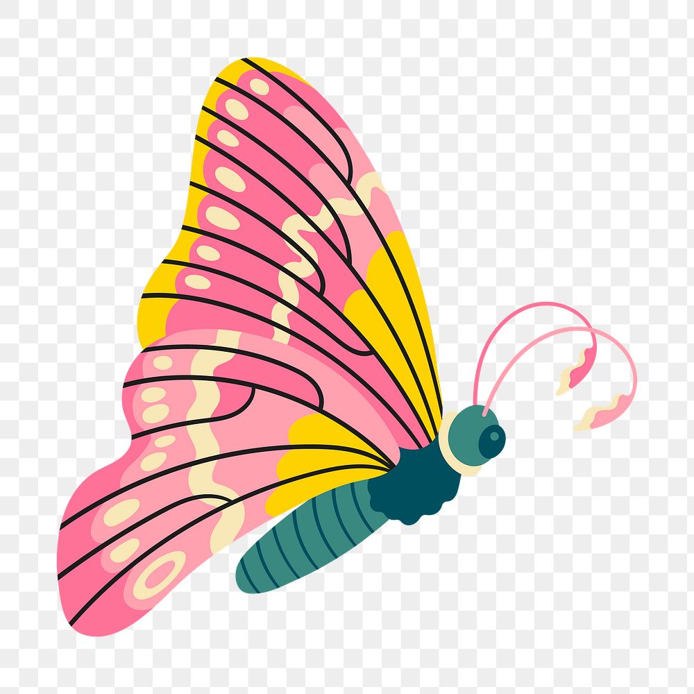 Butterfly png sticker, nature illustration, transparent background