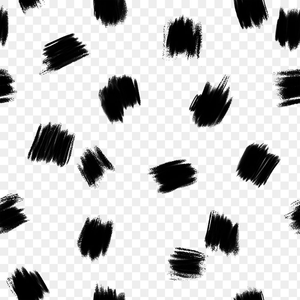 Black brush png pattern, transparent background