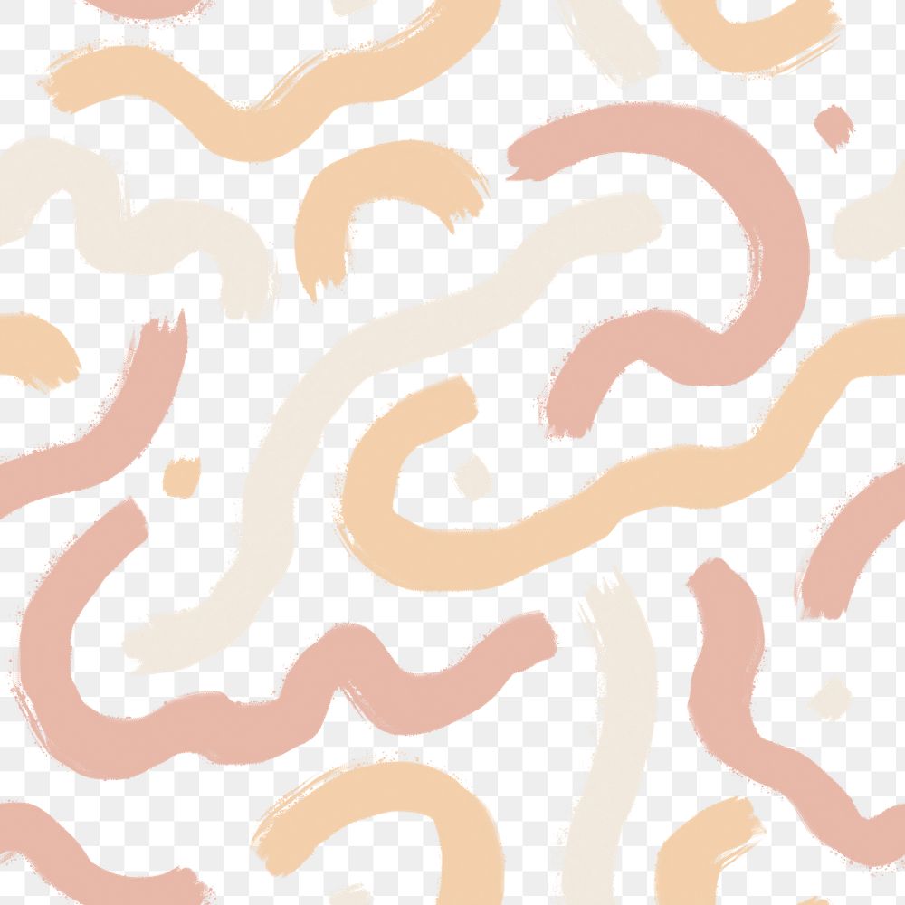 Abstract brush png pattern, transparent background