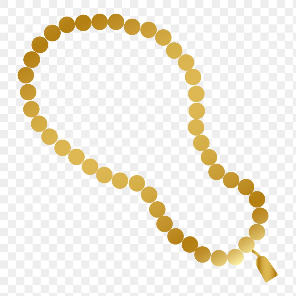 Prayer necklace png sticker, luxurious illustration, transparent background