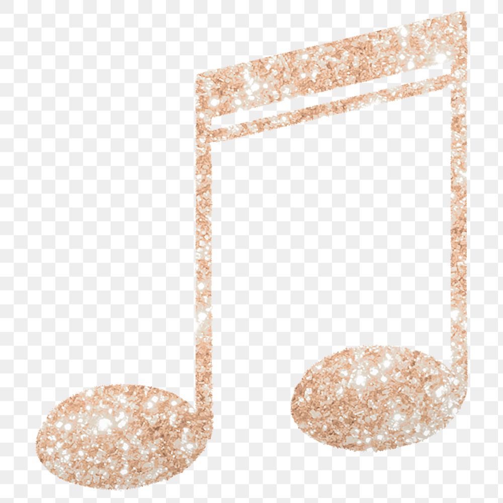 Double semiquaver png sticker, musical note, sparkly on transparent background