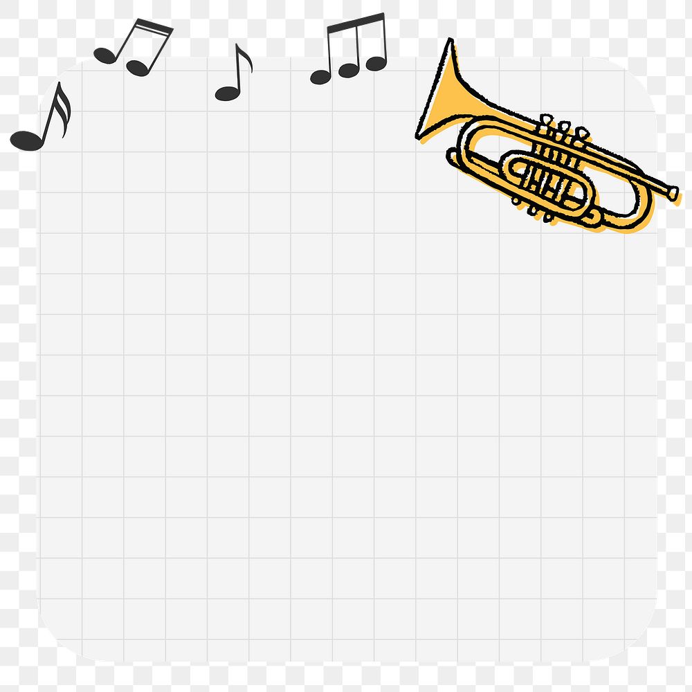 Jazz png frame sticker, music doodle design on transparent background