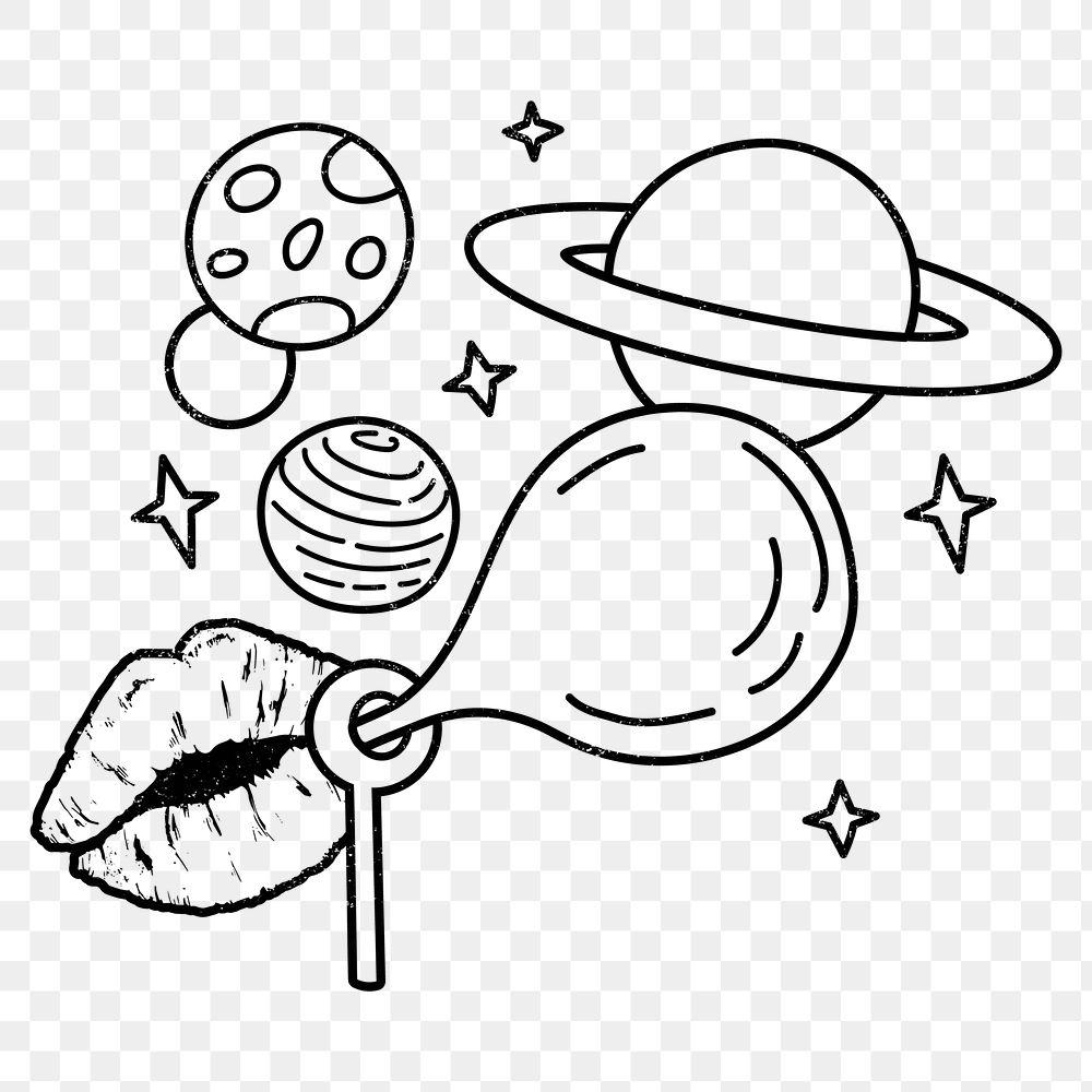Galaxy png sticker, cosmic doodle, transparent background