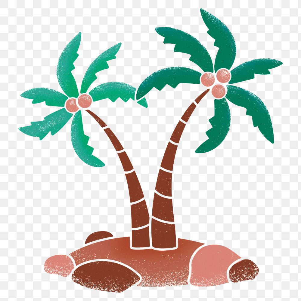 Tropical png sticker, coconut tree, transparent background