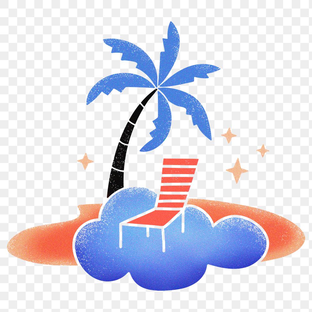 Heaven island png sticker, dreamy art, transparent background