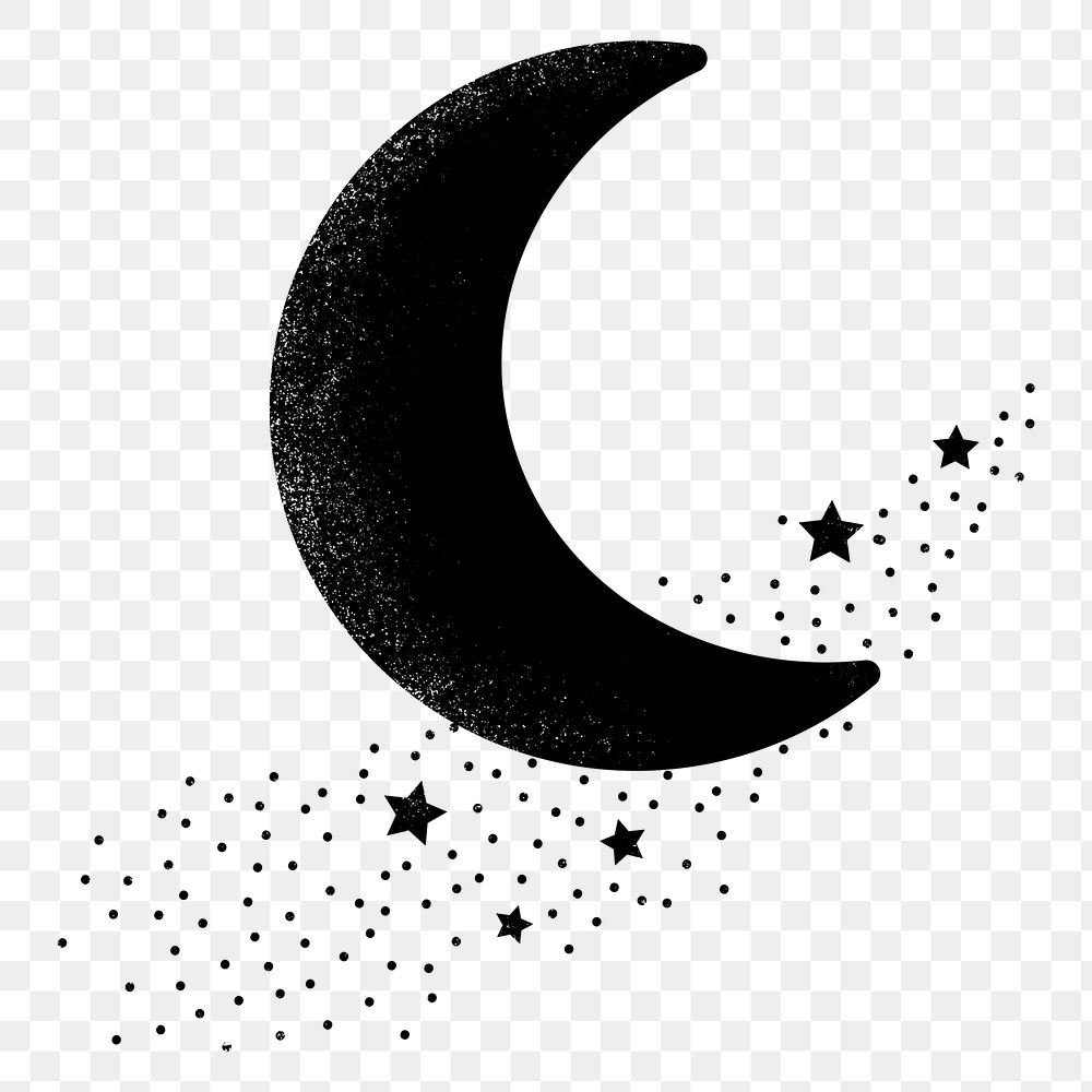 Black moon png sticker, night sky, transparent background