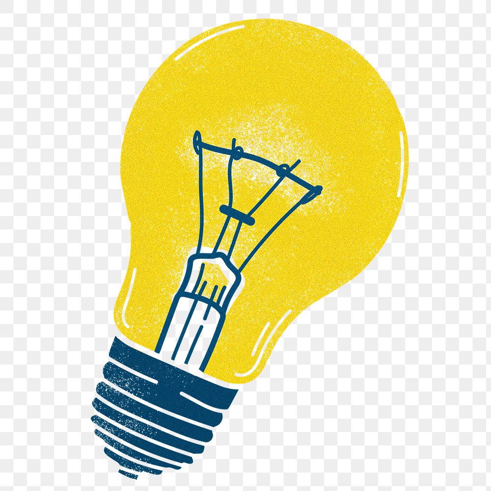 Light bulb png sticker, creative ideas, transparent background