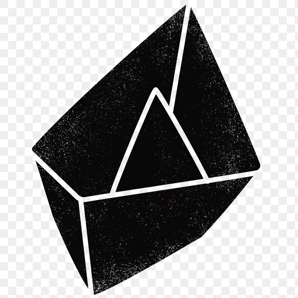 Boat origami png sticker, black design on transparent background