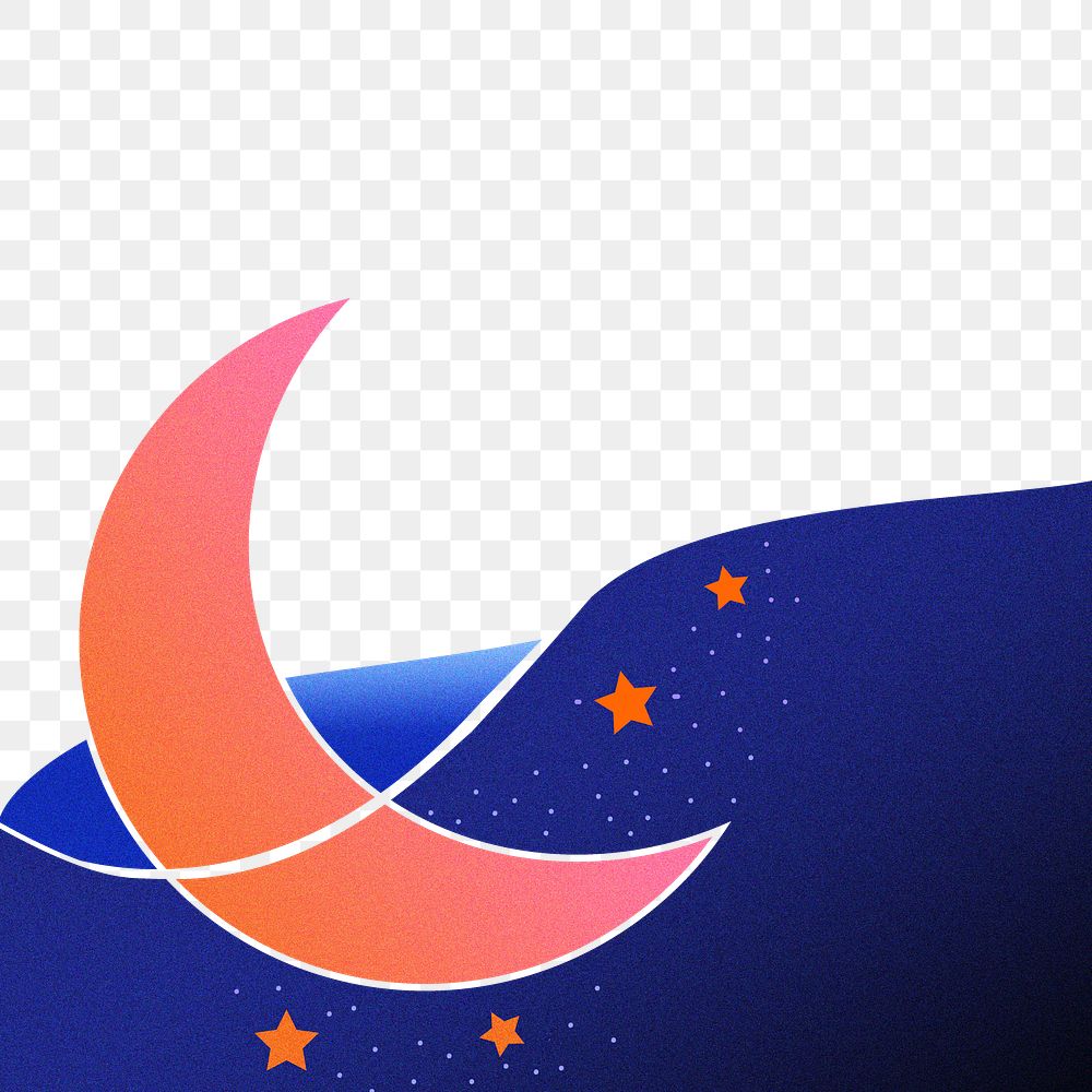 Moon border png sticker, transparent background