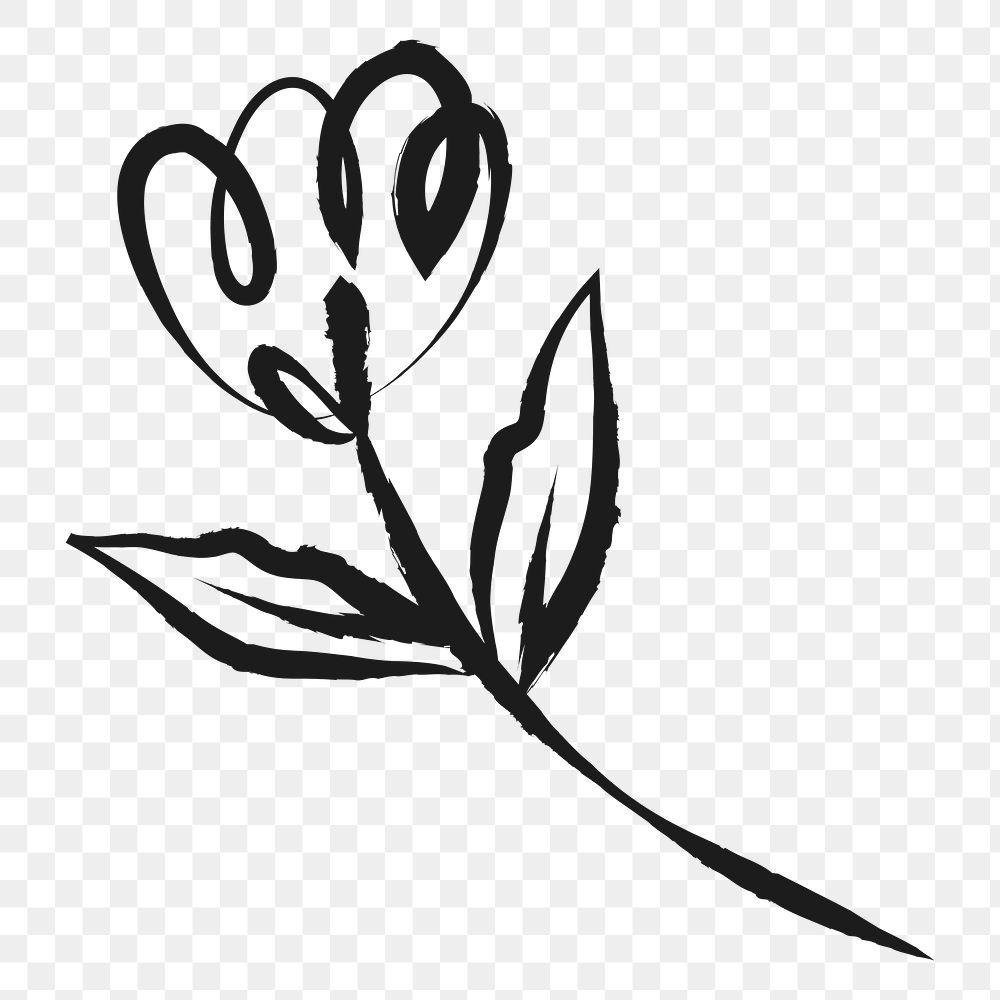 Tulip flower png sticker, cute doodle on transparent background