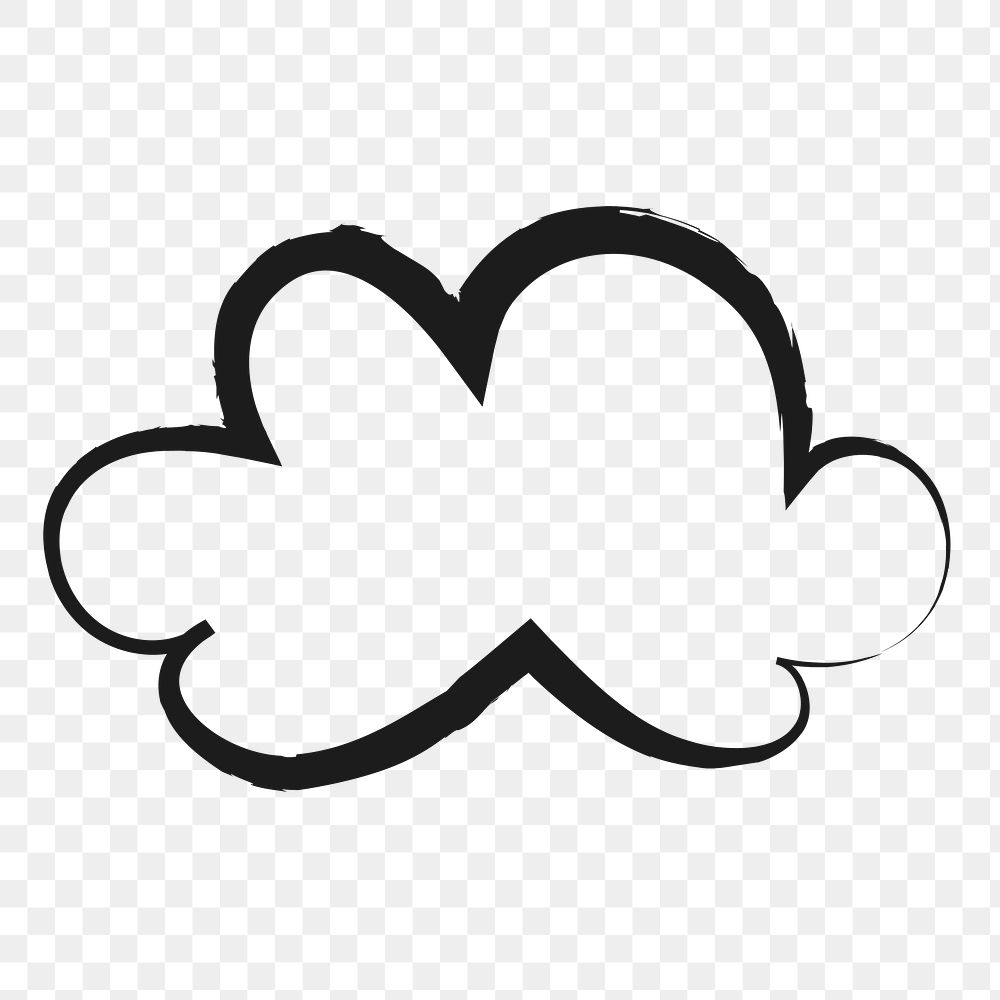 Cloud, weather png sticker, cute doodle on transparent background